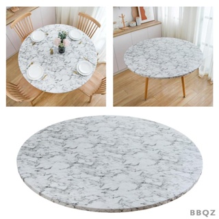 [Bbqz01] ผ้าปูโต๊ะ ผ้าปูโต๊ะ ทรงกลม ลายหินอ่อน สีขาว เช็ดทําความสะอาดได้ ขอบยางยืด น้ํามัน สําหรับโต๊ะ ลานบ้าน