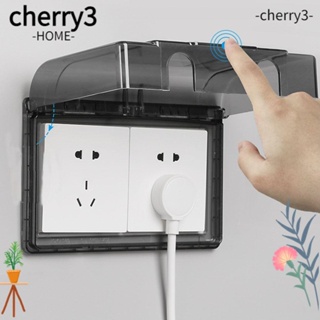 Cherry3 กล่องซ็อกเก็ตพลาสติก PS 86 ช่อง แบบหนา สองตําแหน่ง กันกระเด็น มีกาวในตัว สําหรับห้องน้ํา