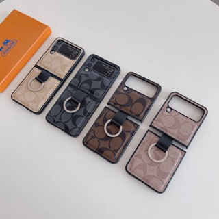 เคสโทรศัพท์มือถือหนัง PU กันกระแทก หรูหรา สําหรับ Samsung Galaxy Z Flip 3 Flip 4