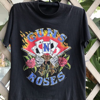 เสื้อยืดแขนสั้น ผ้าฝ้าย พิมพ์ลาย Guns N Roses High Street FOG Poker สไตล์ฮิปฮอป สําหรับผู้ชาย และผู้หญิง