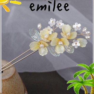 Emilee กิ๊บติดผม ลายดอกไม้ สไตล์จีน เครื่องประดับผม สําหรับเด็กผู้หญิง