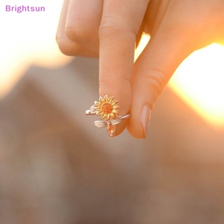 Brightsun แหวนแฟชั่น รูปดอกทานตะวัน ปรับขนาดได้ กันความเครียด สําหรับผู้หญิง 1 ชิ้น