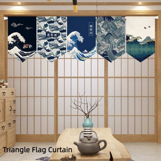 ผ้าม่าน แบบครึ่งวงกลม ลายธงชาติอิซากายะ สไตล์ญี่ปุ่น สําหรับแขวนตกแต่งประตูห้องครัว ห้องนั่งเล่น