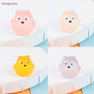 [Asegreen] กิ๊บติดผมเรซิ่น รูปการ์ตูนหมีน้อยน่ารัก ขนาดเล็ก เรืองแสง DIY สําหรับตกแต่งภูมิทัศน์ 2 ชิ้น