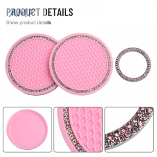 ⚡NEW 8⚡Stylish Bling Car Accessory Crystal Rhinestone Cup Coasters with Noise Reduction