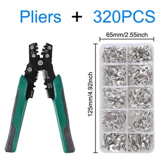 320pcs Crimp Terminal With Electrical Connector U/O Splice Terminal 2.8/4.8/6.3mm Wire Connector Cable Terminal Pliers