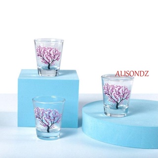 Alisondz แก้วไวน์ 2 ออนซ์ ขนาดเล็ก เปลี่ยนสี อุณหภูมิ ตรวจจับ ซากุระ ถ้วย