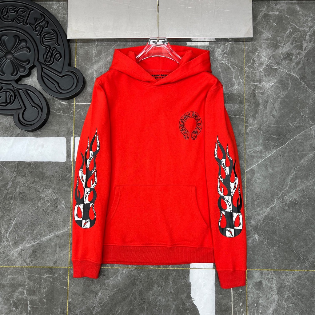 x7ly-chrome-hearts-2023-autumn-and-winter-new-graffiti-red-mouth-logo-printed-decorative-design-loose-hooded-sweater-for-men-and-women