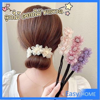 กิ๊บสไตล์เกาหลี สําหรับผู้หญิงที่ชอบ DIY ลูกไม้ + ดอกไม้ เป็นขดลวด  hair accessories
