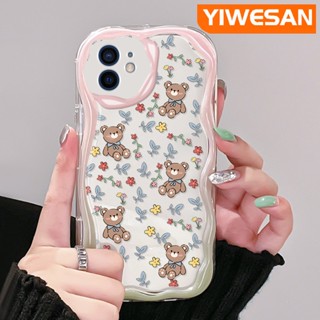เคสโทรศัพท์มือถือใส แบบนิ่ม ลายการ์ตูนหมี และดอกไม้ กันกระแทก สําหรับ iPhone 12 12 Pro 12 Mini 12 Pro Max