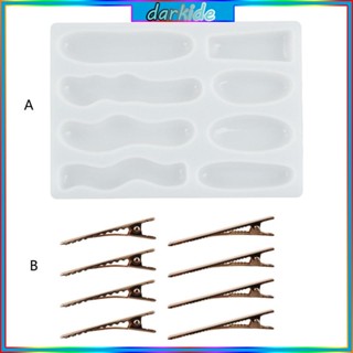 แม่พิมพ์ซิลิโคนเรซิ่น อีพ็อกซี่ รูปกิ๊บติดผม ทรงไม่สม่ําเสมอ สําหรับทําเครื่องประดับ ที่คั่นหนังสือ กิ๊บติดผม DIY