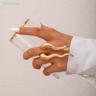 &lt;Arichsing&gt; แหวนงู รูปงู สไตล์วินเทจ พังก์ สีทอง สีเงิน เครื่องประดับแฟชั่น สําหรับผู้หญิง 1 ชิ้น