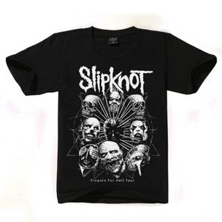 [S-5XL] เสื้อยืดครอปเสื้อยืดลําลอง แขนสั้น พิมพ์ลาย Slipknots d เหมาะกับฤดูร้อน สําหรับผู้ชาย และผู้หญิง Hell Tour Y2k S