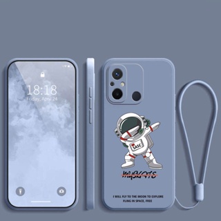 [ฟรีสายคล้อง] เคสโทรศัพท์มือถือ ยางซิลิโคน กันกระแทก ลายนักบินอวกาศ NASA สีพื้น สําหรับ Xiaomi redmi 12C 10C 10A 9C 9A redmi 10 5G