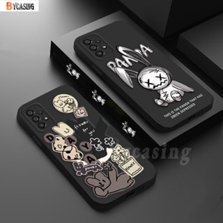 เคสโทรศัพท์มือถือ Tpu นิ่ม ขอบตรง ลายกระต่ายแอปสแตรกท์น่ารัก สําหรับ Samsung A14 A04E A04 A04S A13 A03 A03S A23 A32 4G A22 4G A31 A10S A20 A30 A52 A51 A71 A52S A21S M32 A70 M22