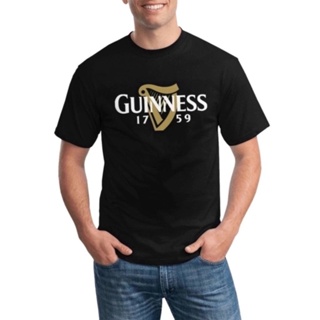 เสื้อแขนสั้น เสื้อยืดผ้าฝ้าย เสื้อยืดผ้าหนา เสื้อยืดถูกๆ เสื้อยืดลําลอง ลาย Guinness Beer แฟชั่นฤดูร้อน สําหรับผู้ชาย แล