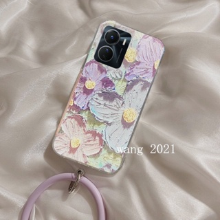 Ready Stock 2023 New Phone Case เคส VIVO IQOO Z7 5G / IQOO Z7X 5G Vintage Oil Painting Casing with Detachable Silicone Ring Wristband Soft Case VIVO IQOOZ7X 5G Back Cover เคสโทรศัพท