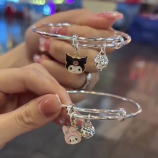 SANRIO สร้อยข้อมือ สายโซ่หยก ลายการ์ตูนเมโลดี้น่ารัก สามารถปรับได้ สําหรับคู่รัก