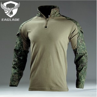 Eaglade เสื้อเชิ้ตยาว ลายกบยุทธวิธี YDJX-G2-LT สีเขียวรัสเซีย ยืดหดได้