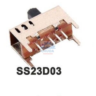 สวิทช์ เลื่อน Slide switch Toggle switch 8 ขา ขนาด 6.5x16mm #สวิทช์เลื่อน(8ขา,SS23D03) (1 ตัว)