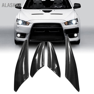 ALASKAR 4 pcs คาร์บอนไฟเบอร์ด้านหน้ากันชน Canard Wings สำหรับ Mitsubishi Lancer Evolution X 10 2008 ถึง 2016