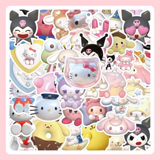 SANRIO สติกเกอร์ ลายการ์ตูน Kulomi 3D กันน้ํา สําหรับติดตกแต่งแล็ปท็อป แก้วน้ํา 60 ชิ้น 100 ชิ้น