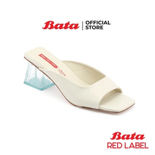 Bata บาจา Red Label รองเท้าส้นสูงแบบสวม ดีไซน์เก๋ด้วยส้นแก้ว รองรับน้ำหนักเท้าได้ดี สูง 2 นิ้ว สำหรับผู้หญิง สีขาว รหัส 6601325 สีดำ รหัส 6606325