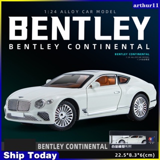 Arthur โมเดลรถยนต์จําลอง ขนาด 1:24 พร้อมไฟเสียง สําหรับ Bentley Continental