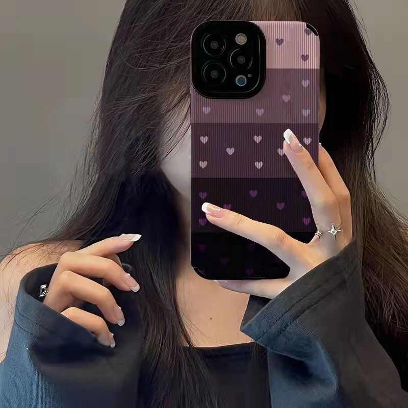 เคสโทรศัพท์มือถือนิ่ม-กันตก-ลายหัวใจ-แนวตั้ง-สําหรับ-apple-14promax-12promax-6g-7-8plus-xs-xr-xsmax-11promax-13promax