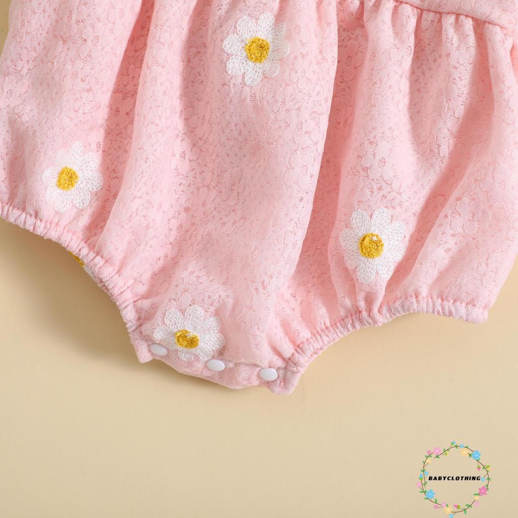 babyclothes-ชุดรอมเปอร์-แขนสั้น-คอกลม-พิมพ์ลายดอกไม้-พร้อมที่คาดผม-ฤดูร้อน-สําหรับเด็กผู้หญิง