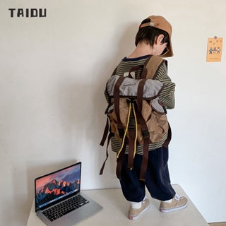 TAIDU กระเป๋าเป้เด็กอนุบาลเกาหลี ความคมชัดของสีแฟชั่น กระเป๋าเป้เดินทางขนาดเล็กน้ำหนักเบา ความจุสูง