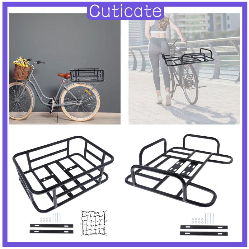 cuticate-ตะกร้าเหล็กเก็บของ-กันฝน-สําหรับติดด้านหลังรถจักรยาน