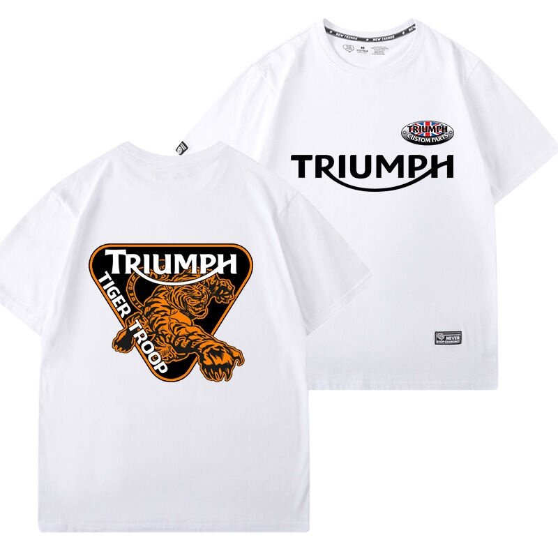 เสื้อยืดแขนสั้นผู้ชายหลวมสไตล์ฮ่องกง-triumph-triumph-รถจักรยานยนต์หัวรถจักรหนักเสื้อยืดแขนสั้นผู้ชายแบรนด์น้ำบุคลิกภาพs