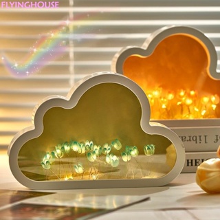 โคมไฟกระจก รูปดอกทิวลิป เมฆ แฮนด์เมด ขนาดเล็ก เหมาะกับของขวัญวันเกิด สําหรับตกแต่งห้องนั่งเล่น DIY