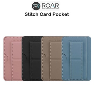 Simply Roar Stitch Card Pocket Wallet 3M แผ่นติดด้านหลังเกรดพรีเมี่ยมจากเกาหลี สำหรับ iPhone/Samsung รุ่นที่รองรับ
