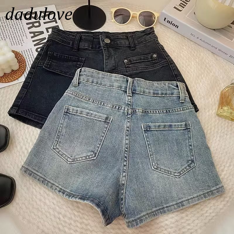 dadulove-new-korean-version-of-ins-retro-thin-denim-shorts-niche-high-waist-a-line-pants-large-size-hot-pants