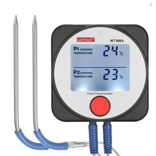 Flt wintact WT308A BT เครื่องวัดอุณหภูมิเนื้อสัตว์อัจฉริยะ พร้อมรีโมตคอนโทรลไร้สาย หน้าจอแบ็คไลท์ ขนาดใหญ่ สําหรับทําอาหาร บาร์บีคิว