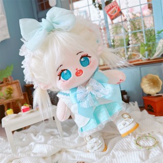 เสื้อกั๊กกระโปรง สีฟ้า อุปกรณ์เสริม สําหรับตุ๊กตา 20 ซม.