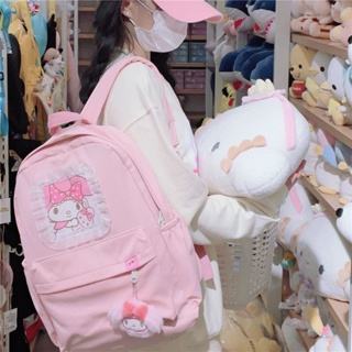 กระเป๋าเป้สะพายหลังลําลอง ลายการ์ตูน Melody สีชมพู คุณภาพสูง สไตล์ญี่ปุ่น สําหรับนักเรียนมัธยมต้น