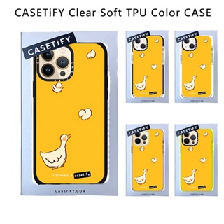 Casetify X เคสโทรศัพท์มือถือ TPU นิ่ม แบบใส ลายห่าน สีเบจ เหลือง ดํา ขาว สําหรับ IPhone 14 13 12 11 Pro MAX Mini XS MAX XR X SE 6 6S 7 8 Plus