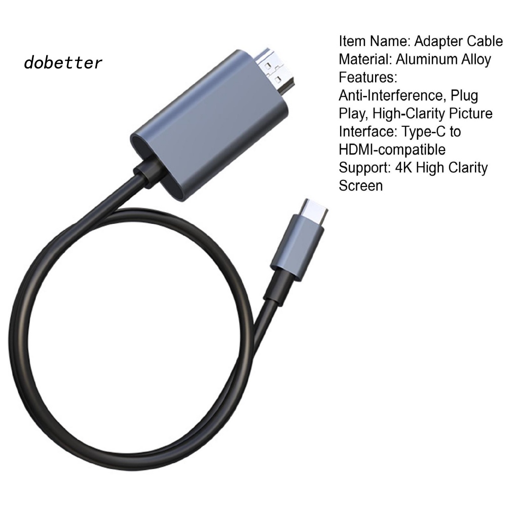 lt-dobetter-gt-สายเคเบิลแปลง-type-c-เป็น-hdmi-ความเร็วสูง-4k-สําหรับบ้าน