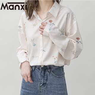 Manxi เสื้อเชิ้ตผู้หญิง เสื้อแฟชั่นผู้หญิง สะดวกสบาย  มีความรู้สึกของการออกแบบ A95K0MB