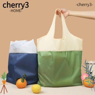 CHERRY3 กระเป๋าช้อปปิ้ง ผ้าโพลีเอสเตอร์ กันน้ํา เป็นมิตรกับสิ่งแวดล้อม นํากลับมาใช้ใหม่ได้