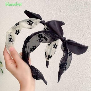 Bluevelvet ที่คาดผมผู้หญิง ที่คาดผม ตาข่าย หรูหรา ปิ่นปักผม หูกระต่าย ที่คาดผม ดอกไม้ นางฟ้าสุด ๆ