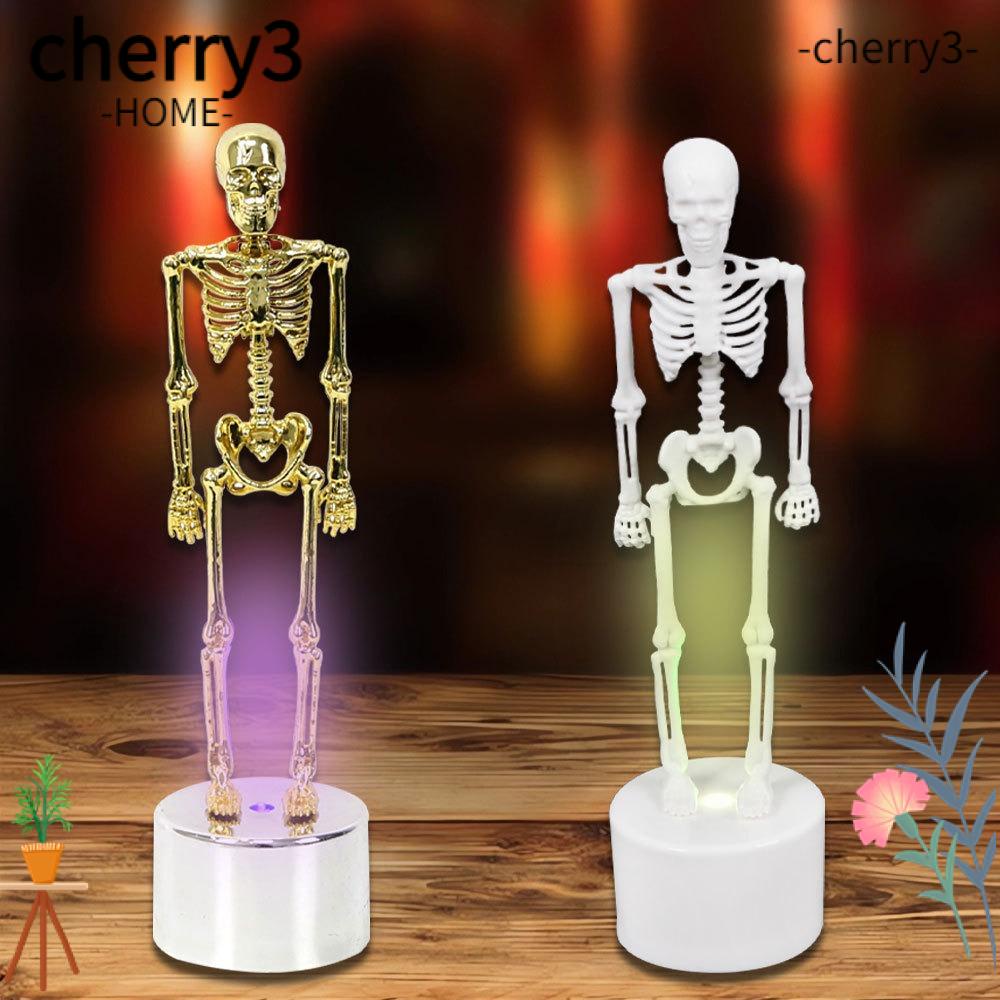 cherry3-โคมไฟโครงกระดูก-พลาสติก-สีทอง-และสีขาว-สําหรับตกแต่งโต๊ะสยองขวัญ