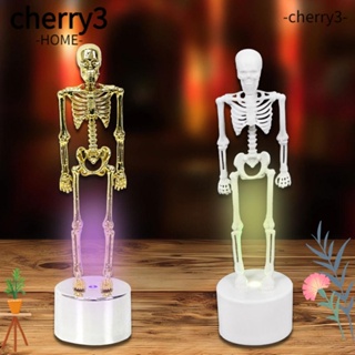 Cherry3 โคมไฟโครงกระดูก พลาสติก สีทอง และสีขาว สําหรับตกแต่งโต๊ะสยองขวัญ