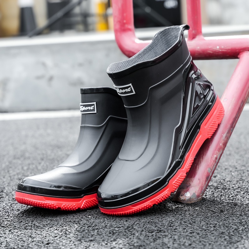 สินค้าใหม่-รองเท้าบูทกันฝน-pvc-พื้นหนา-กันลื่น-กันน้ํา-ทนต่อการสึกหรอ-สําหรับผู้ชาย