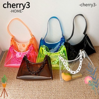 Cherry3 กระเป๋าสะพายไหล่ PVC เจลลี่ แฟชั่นฤดูร้อน สําหรับผู้หญิง