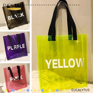 Eutus กระเป๋าสะพายไหล่ ทรงโท้ท ขนาดเล็ก จุของได้เยอะ กันน้ํา สีแคนดี้