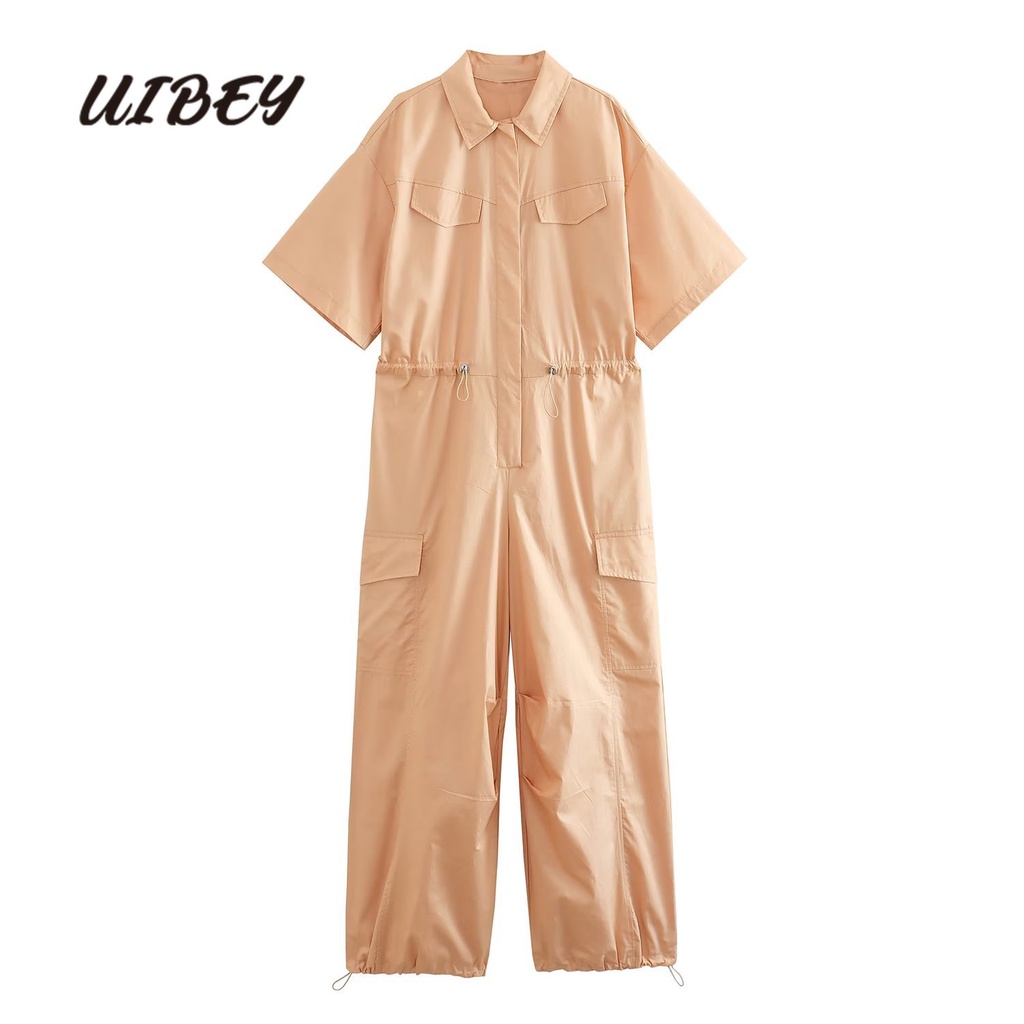 uibey-กางเกงรัดรูป-คอปก-มีกระเป๋า-81021